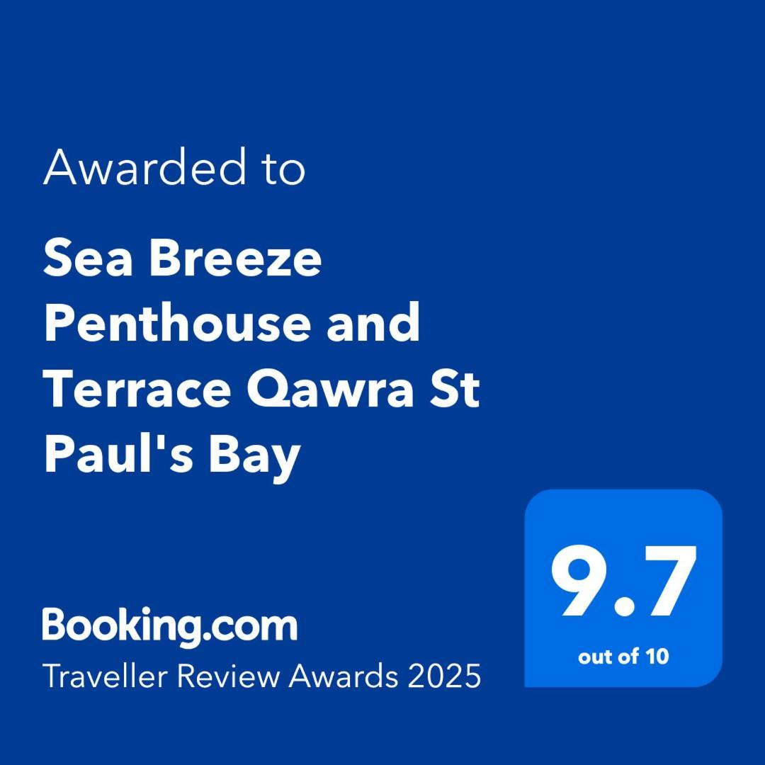 Sea Breeze Penthouse And Terrace Qawra St Paul'S Bay Apartman San Pawl il-Baħar Kültér fotó